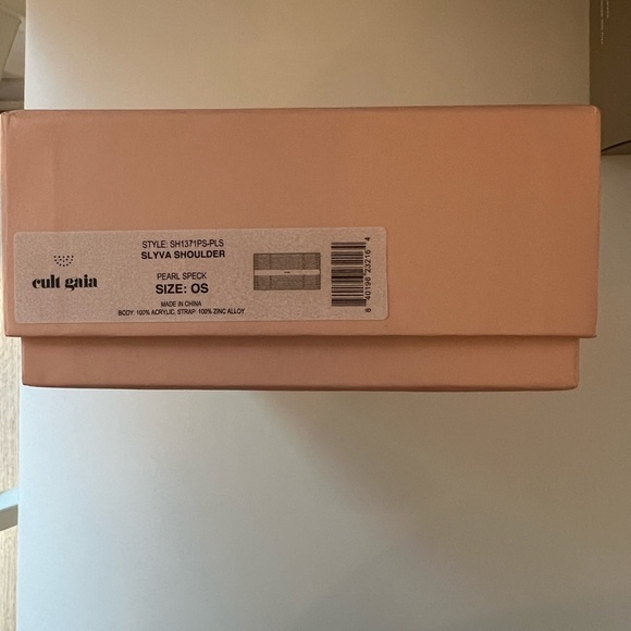 Cult Gaia Slyva Shoulder Bag in White Pearl Speck with Chain Strap - Picture 2 of 8